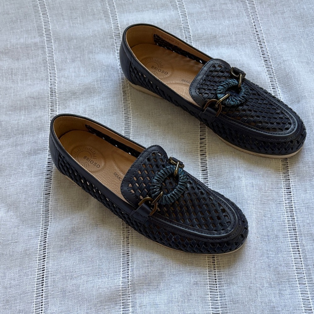 Brioso Presley Woven Leather Ornamented Loafers - Picture 10 of 12